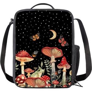 Red Mushroom Lunch Bag for Kids Leakproof Reusable Insulated Fashion Lunch Tote
